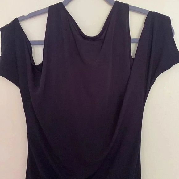 JAY Godfrey sz 2 black midi dress with cut out shoulders gorgeous! - Picture 7 of 8